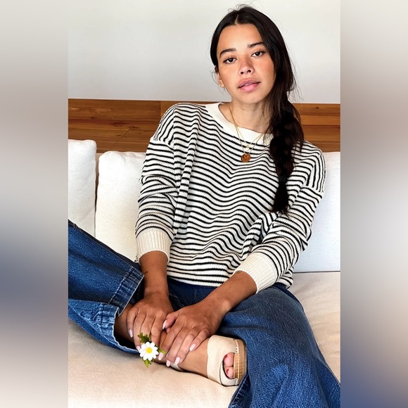 EMERSON FRY CAROLYN SWEATER - BLACK STRIPE ORGANIC - Picture 4 of 5
